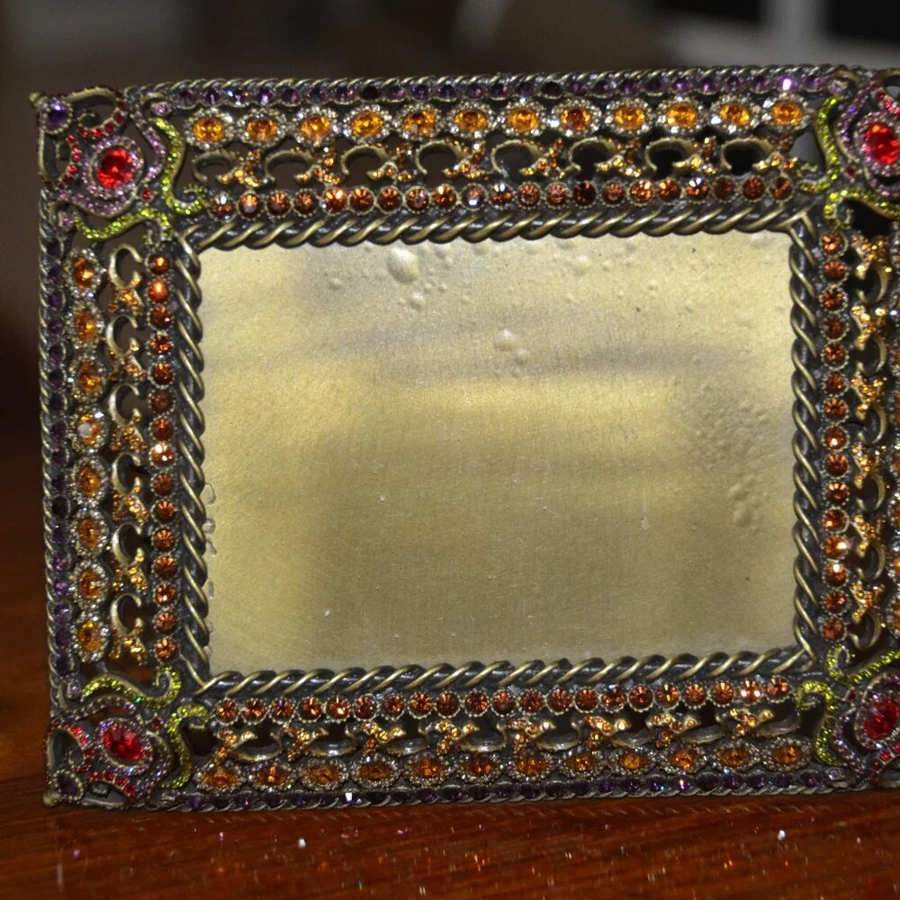 RARE JAY STRONGWATER JAY'S 1ST PATRICIA ORNATE SCROLL TIARA CRYSTAL ENAMEL FRAME